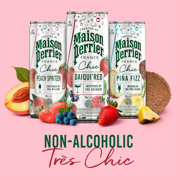 Maison Perrier Chic Variety Pack Flavored Sparkling Beverage, Low Calorie, Mocktails, 12-Pack