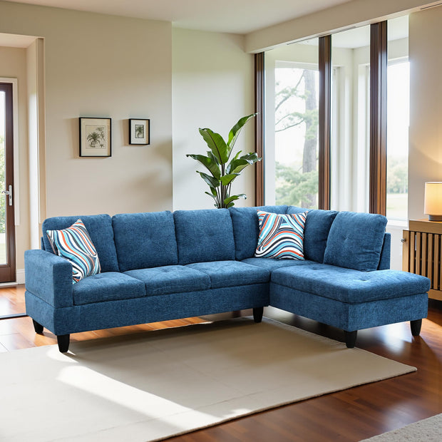 Sectional Couch 103.5" L Shaped Couch Comfy Futon Bed Upholstered Faux Leather 3 Pieces Living Room Furniture Sets with Ottoman and High Density Sponges for Living Room, White