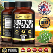 Turkesterone & Ecdysterone – Natural Testosterone Support, 2-in-1 High Potency Turkesterone Supplement for Men & Women with 95% Beta Ecdysterone - Made in USA & 3rd Party Tested - 180 Capsules