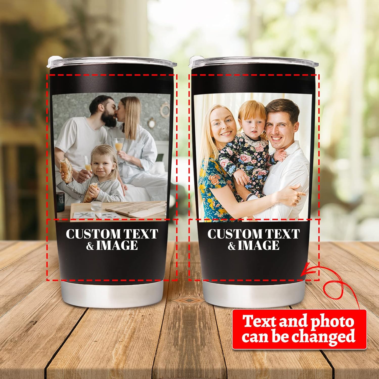 Personalized Coffee Tumbler With Picture Text Name Logo, Custom Photo 20oz Stainless Steel Tumbler With Lid & Insulated, Employee Appreciation Christmas Gifts for Men Women - Customized By Enterprise
