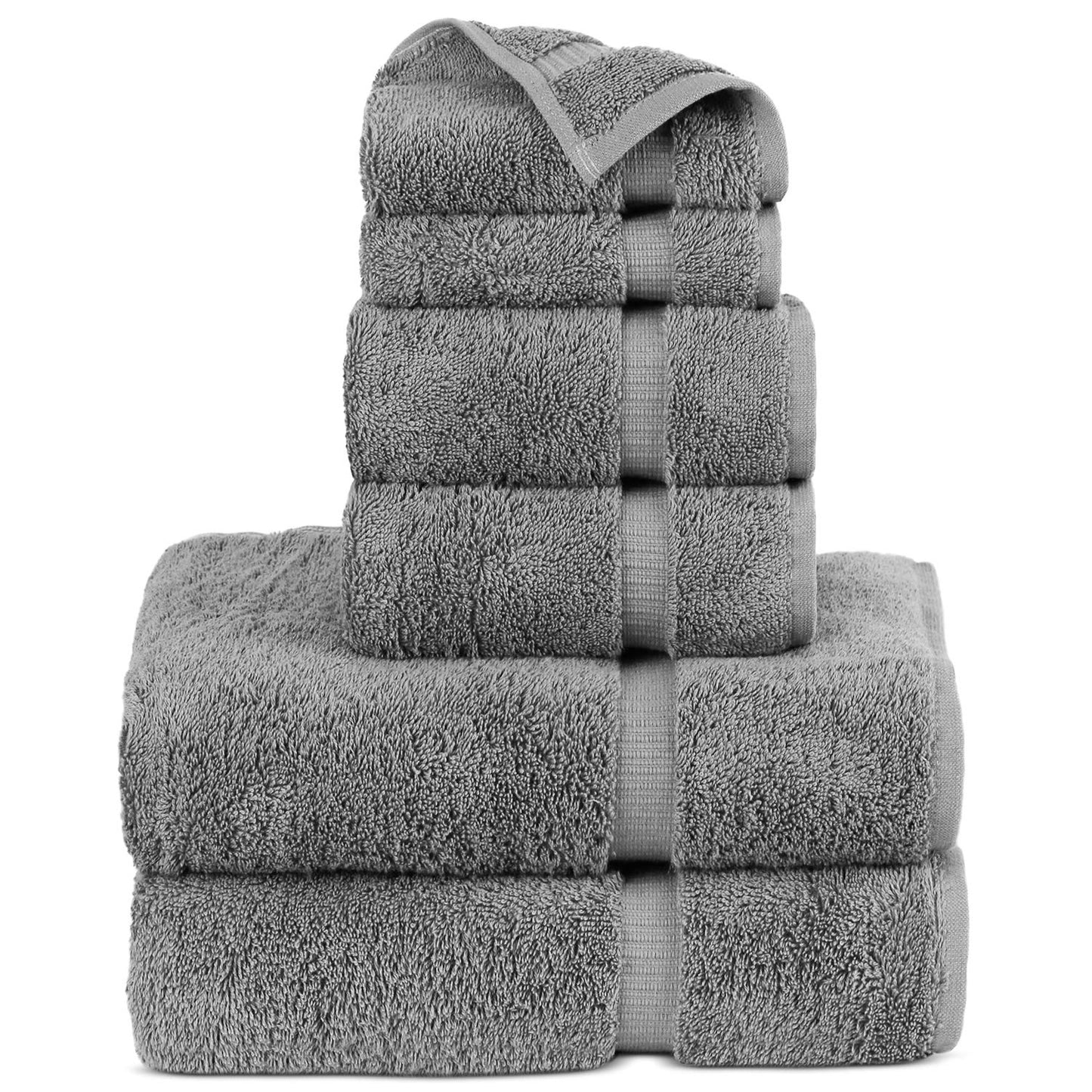 Chakir Turkish Linens | Hotel & Spa Quality 100% Cotton Premium Turkish Towels | Soft & Absorbent (4-Piece Bath Towels, Dark Gray)