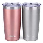 SUNWILL Travel Coffee Tumbler 20 oz, Insulated Mug with Lid, Stainless Steel Cup for Outdoor, Powder Coated Navy