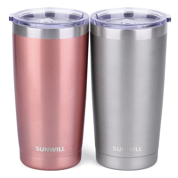 SUNWILL Travel Coffee Tumbler 20 oz, Insulated Mug with Lid, Stainless Steel Cup for Outdoor, Powder Coated Navy