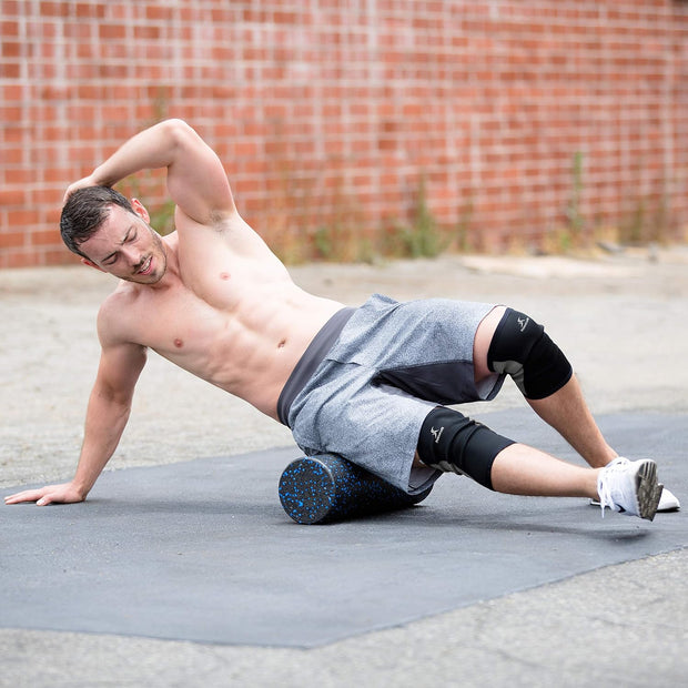 ProsourceFit High Density Foam Rollers 12 - inches Long, Firm Full Body Athletic Massage Tool for Back Stretching, Yoga, Pilates, Post Workout Muscle Recuperation, Black/Green