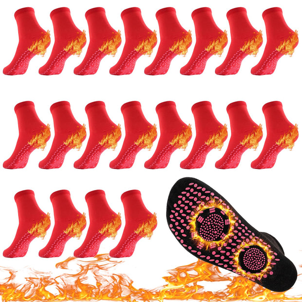 10Pairs Tourmaline Thermal Circulation Magnetic Self-heating Shaping Socks,Foot Massage Slimming Health Sock for Men Women