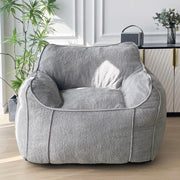 MAXYOYO Giant Bean Bag Chair for Adults, Stuffed Living Room Bean Bag Chair with Armrest, Large Fluffy Bean Bag Sofa with Filler, Accent Chair Sofa Floor Chair with Pocket for Dorm Reading, Beige