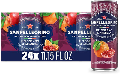 Sanpellegrino Italian Sparkling Drink Melograno And Arancia, Sparkling Orange And Pomegranate Beverage, 24 Pack Of Cans