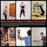 Resistance Bands Workouts Set for Men and Women with Handles - Heavy Duty 150lbs, 11 Piece Elastic Tube Kit for Gym & Home, Strength Training, Yoga, Pilates Therapy for Legs, Chest Power Systems