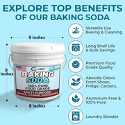 TradeGrade Pure Baking Soda Powder – 1 Gallon Bucket, Sodium Bicarbonate Powder | Premium Food-Grade for Baking, Bread, Cookies & More | Baking Soda for Cleaning, Natural Cleaner & Deodorizer (1 Gallon)
