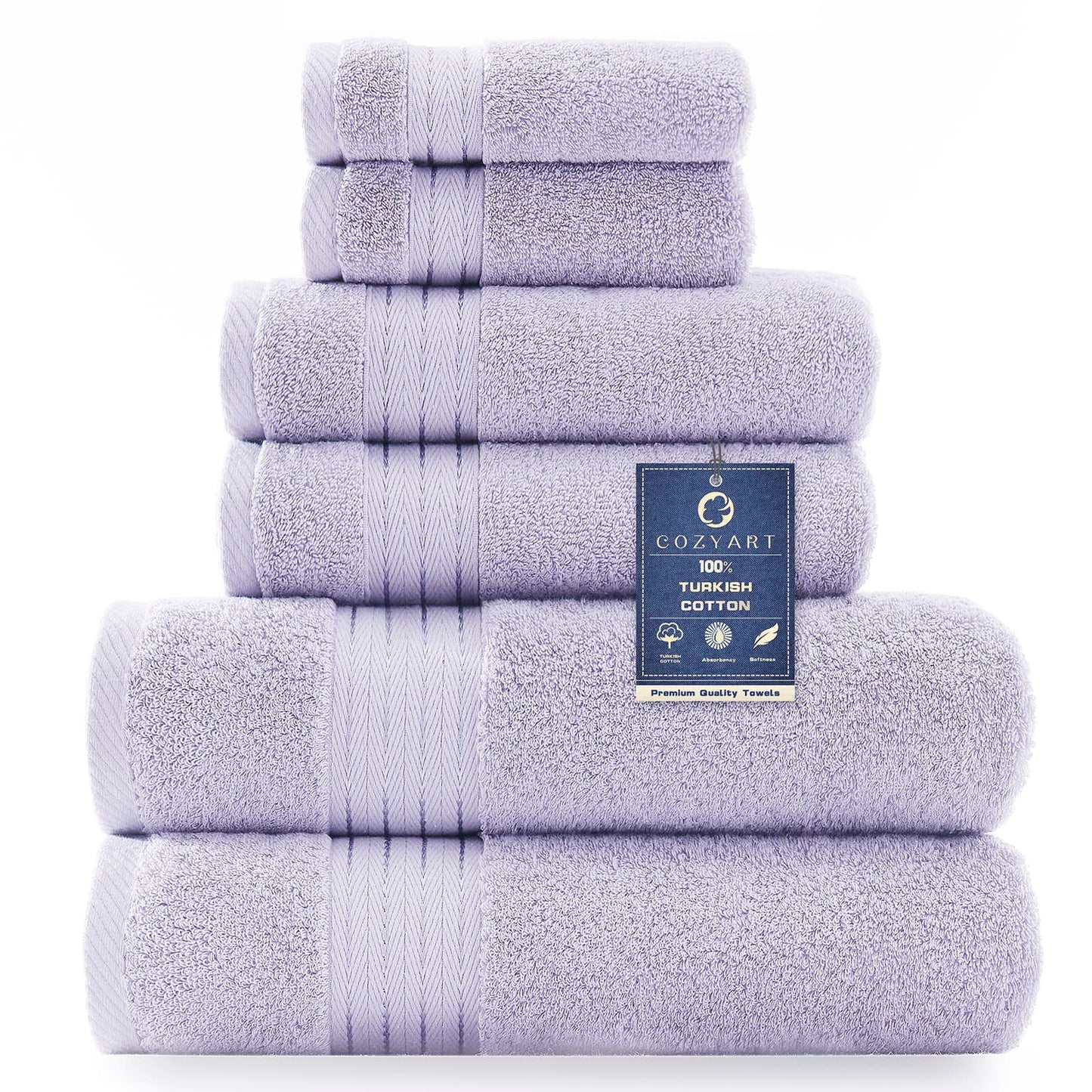 COZYART Burnt Orange Bath Towel Set for Bathroom Turkish Cotton Thick Soft Absorbent Durable 650 GSM Towel Sets of 6, 2 Large Bath Towels, 2 Hand Towels, 2 Washclothes