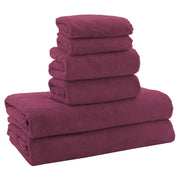 MOONQUEEN Ultra Soft Towel Set-Quick Drying-2 Bath Towels 2 Hand Towels 2 Washcloths - Microfiber Coral Velvet Highly Absorbent Towel for Bath Fitness, Bathroom, Sports, Yoga, Travel(Dark Grey, 6 Pcs)