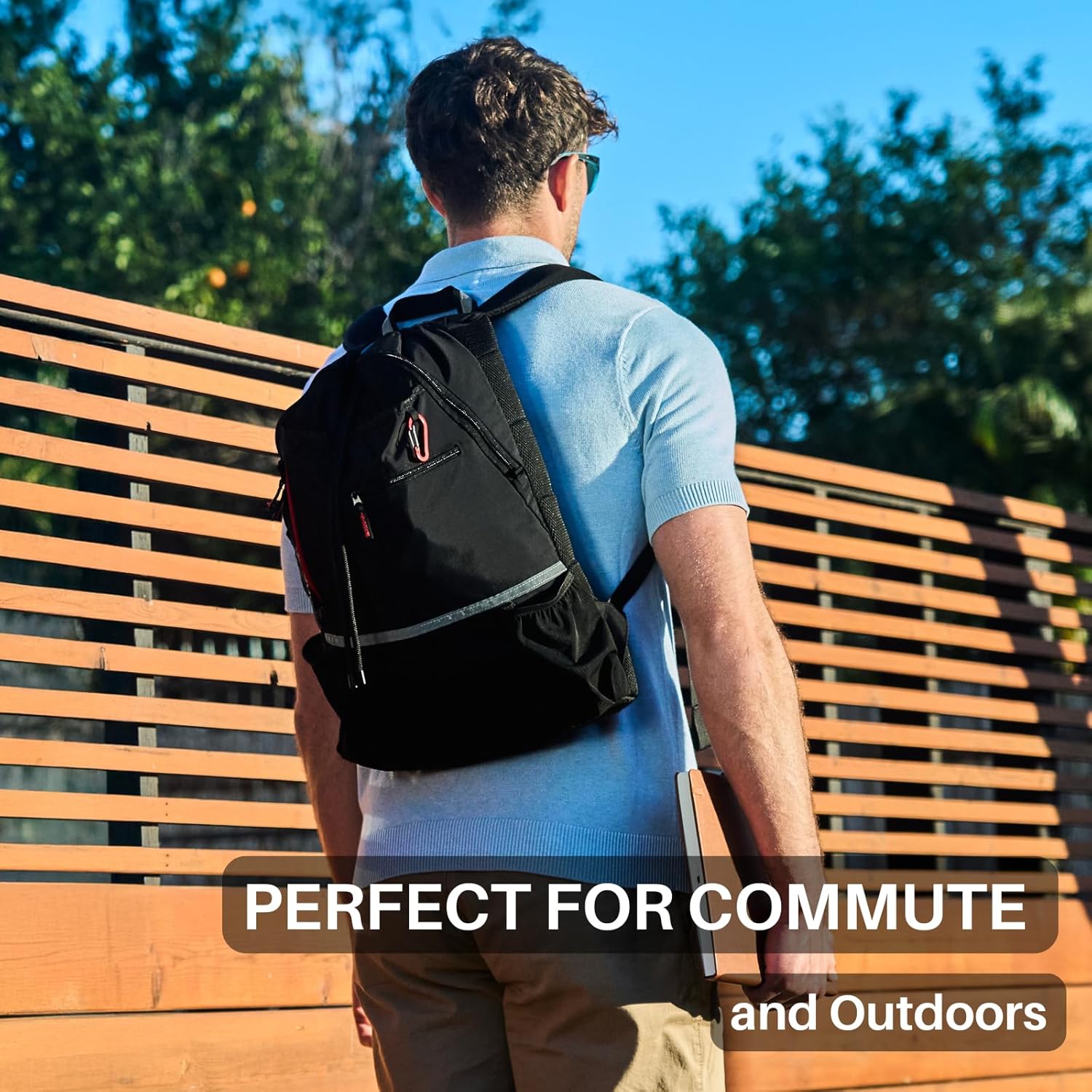 GOGUS Light Gym Drawstring Backpack with Dual Water Bottle Pockets – 18L Eco-Friendly, Water-Resistant Hybrid Bag with Mesh Compartment & Reflective Details for Men & Women