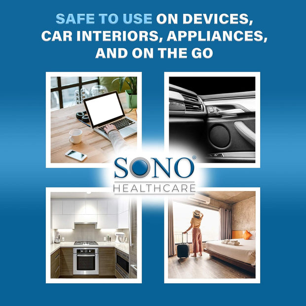 SONO Disinfecting Wipes - Alcohol-Free, No Bleach, Medical-Grade I Multi-Surface Cleaning for Home, School, Office, Hospital, Gym I Gentle on Electronic Devices I Everyday Use I 80 CT