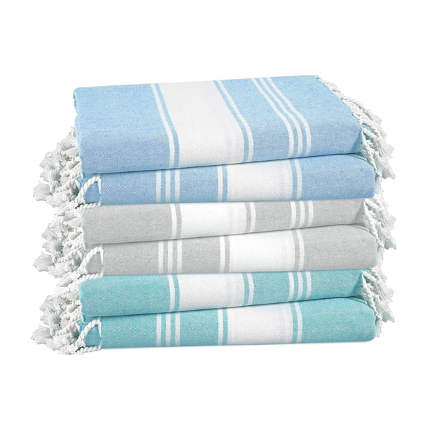 LANE LINEN 6 Pack Oversized Pre-Washed Lightweight Quick Dry Coral Beach Towels - 39"x71"