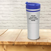 Personalized 15 oz. Mia Insulated Stainless Steel Travel Mugs - 10 pack Custom Text, Logo - Blue