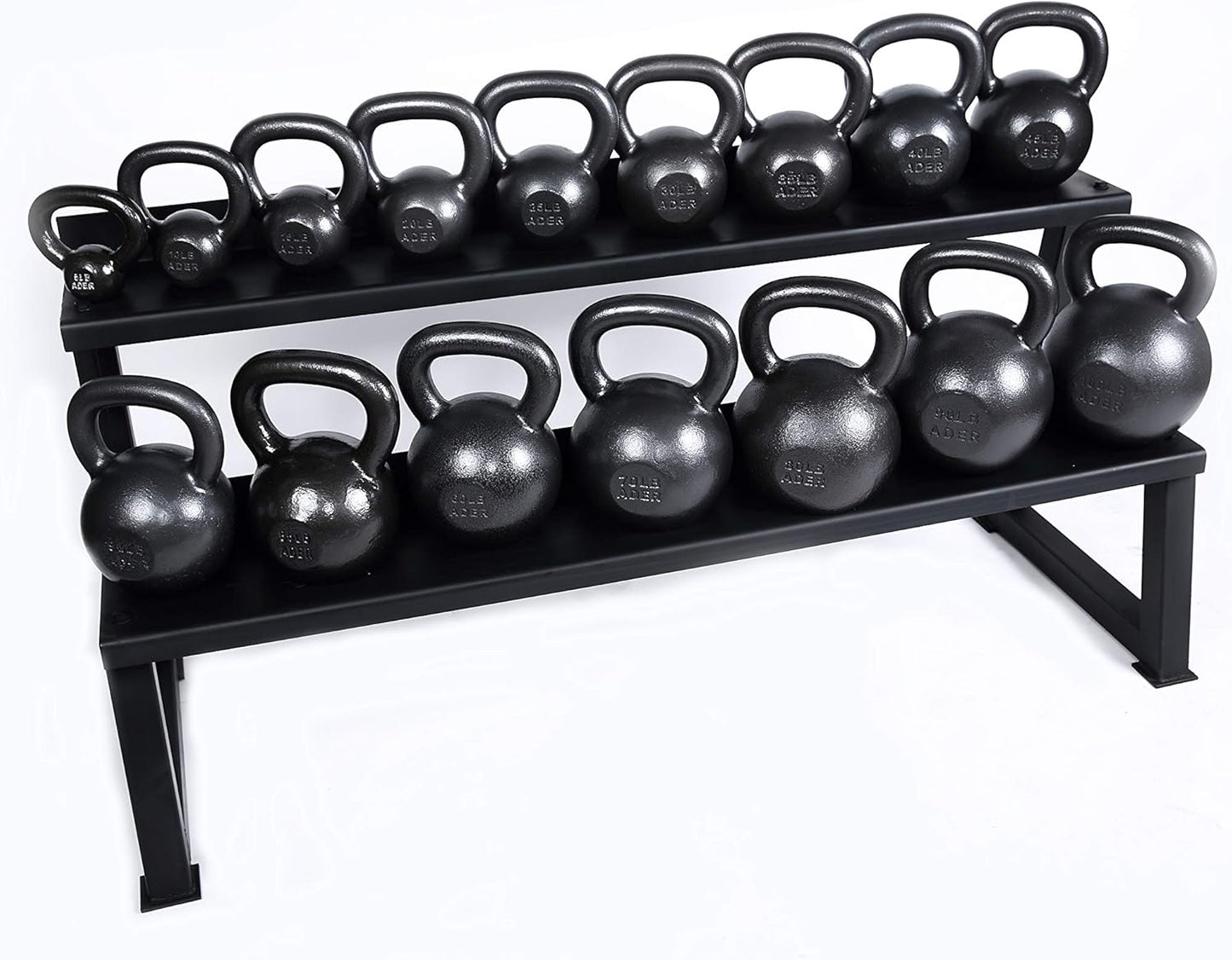 Ader Sporting Goods Premier Kettlebell Set w/Rack & DVD- 7 Pairs(5, 10, 15, 20, 25, 30, 35lb)