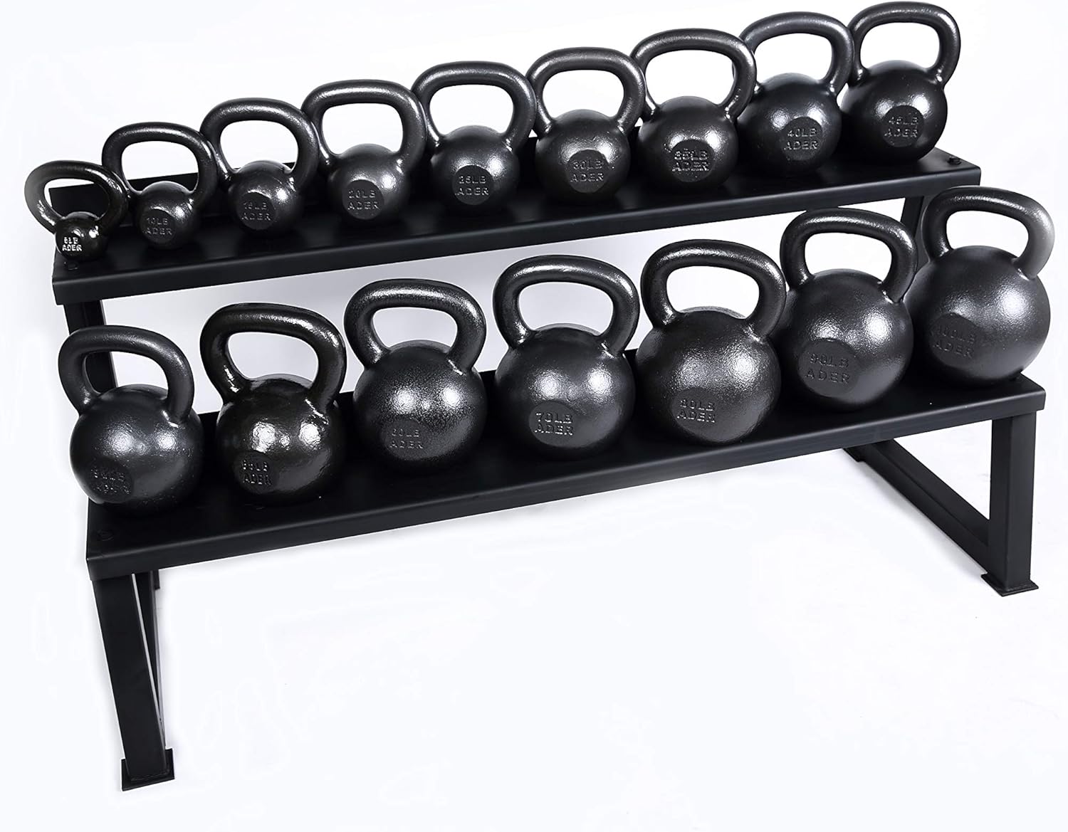 Ader Sporting Goods Premier Kettlebell Set w/Rack & DVD- 7 Pairs(5, 10, 15, 20, 25, 30, 35lb)