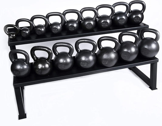 Ader Sporting Goods Premier Kettlebell Set w/Rack & DVD- 7 Pairs(5, 10, 15, 20, 25, 30, 35lb)