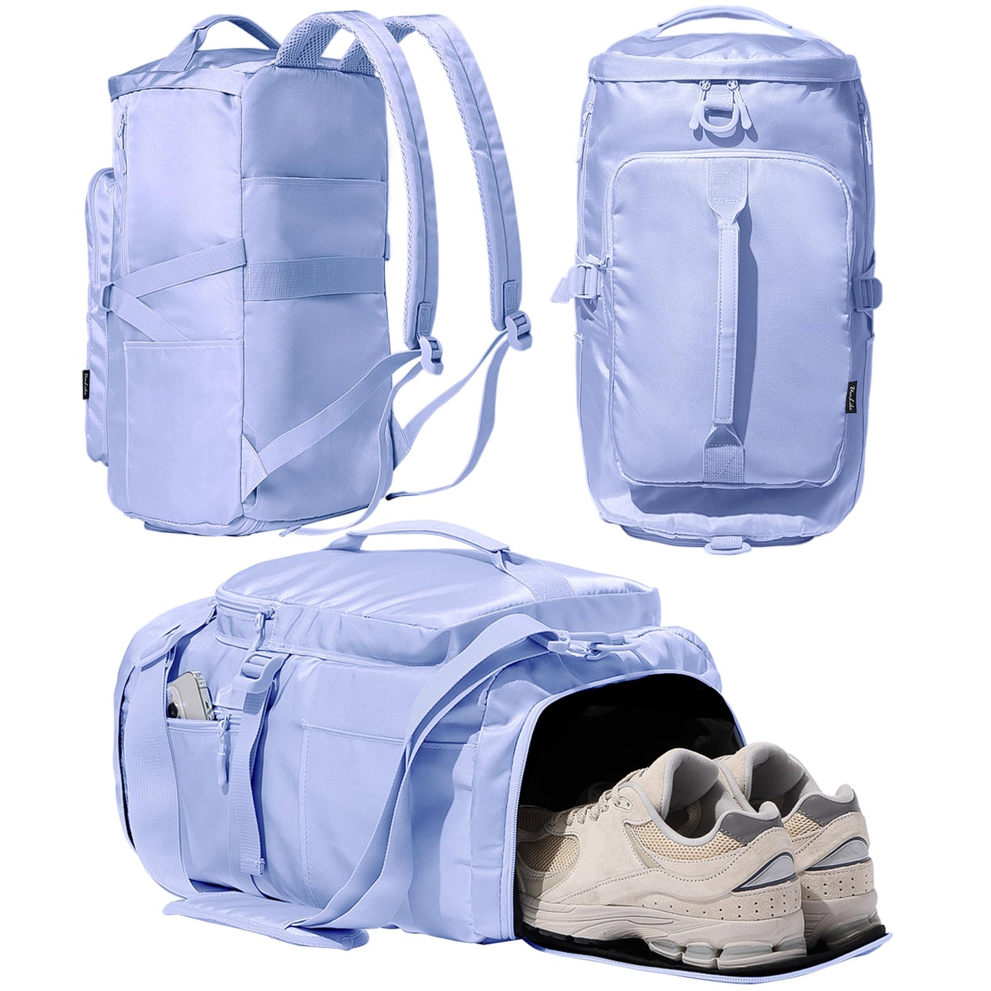 Gym Bag for Women Workout Gym Backpack with Shoe Compartment Sports Duffel Bag Multiple Pockets 30L (Grey Sage)