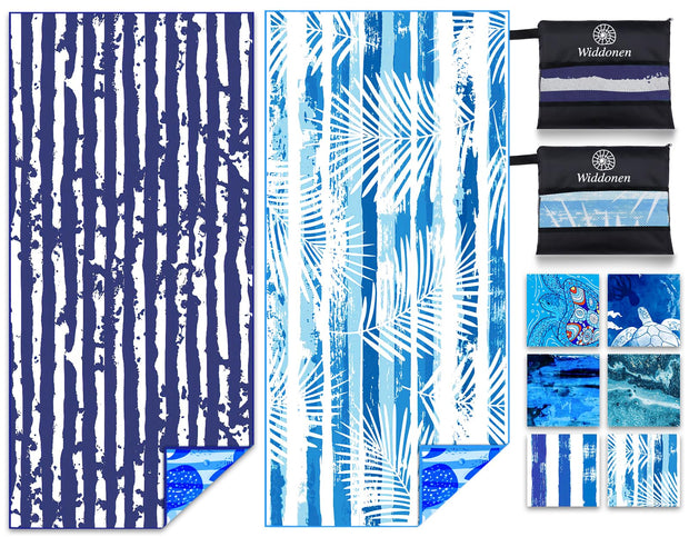 Microfiber Thin Lightweight Beach Towel Sand Free Quick Dry Absorbent Compact Towels for Swimming Pool Camping Beach Accessories Large Easy Pack Travel Things for Vacation Essentials Adult Gift