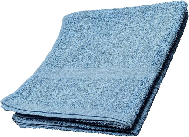 Petite Beach Pool Spa Gym Towels | Thin Lightweight Light Blue 100% Cotton 20" x 40" (3)