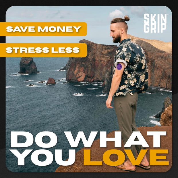 Skin Grip Adhesive Patches Compatible with Dexcom G7 & Stelo CGM – Waterproof & Sweatproof Cover for Continuous Glucose Monitor Sensor, Stays Secure for 10-15 Days – 20 Pack, Camo