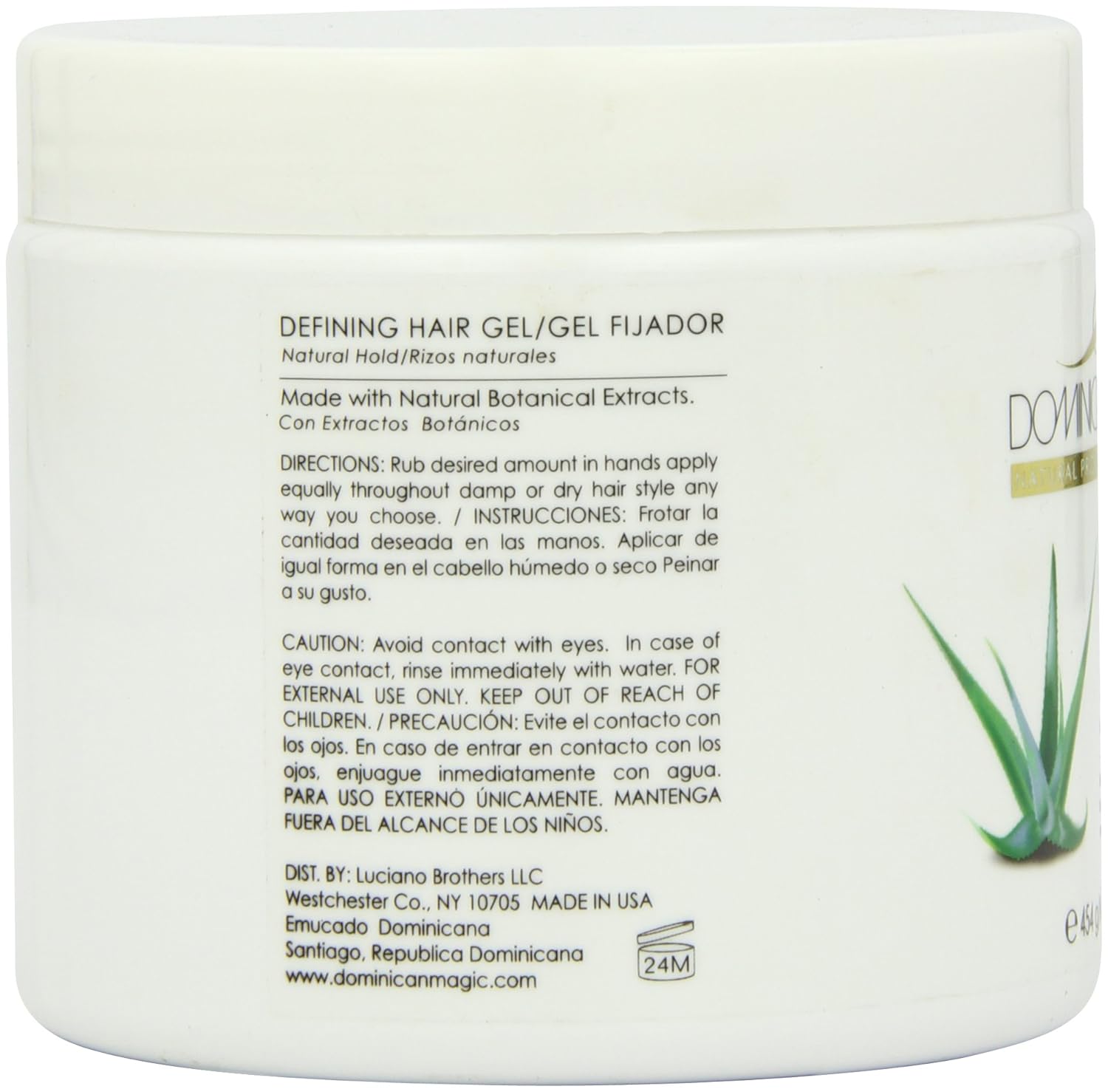 Dominican Magic Hair Styling Gel - Strong Hold & Frizz Control - Aloe Vera - Enriched with Natural Extracts for Shine & Moisture - All Hair Types - No Flakes, No Crunch - 16Oz