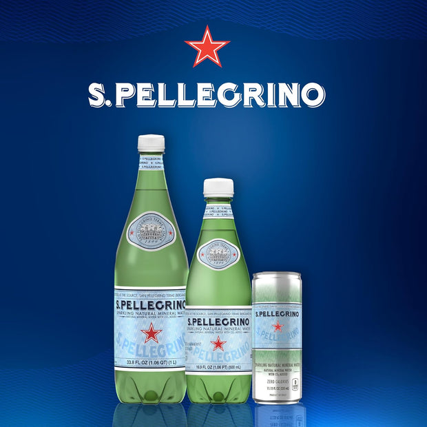 S.Pellegrino Sparkling Natural Mineral Water, Unflavored, 11.15 Fl. Oz (Pack of 24)