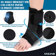 SNEINO Ankle Brace for Women & Men - Ankle Support Brace for Sprained Ankle, Ankle Stabilizer for Achilles, Tendon, Sprain, Injury Recovery, Lace up Ankle wrap for Running, Basketball, Volleyball (Medium)