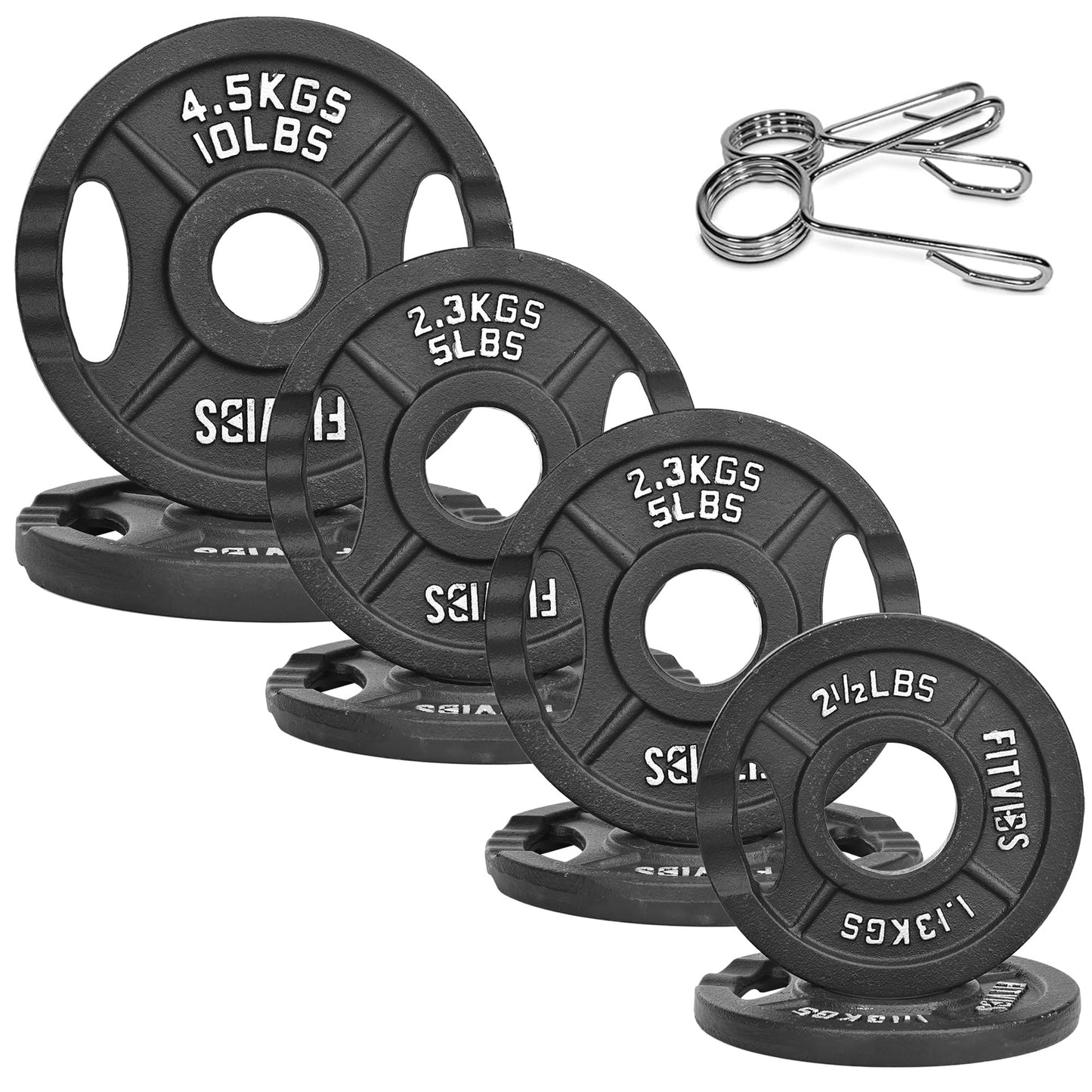 2-Inch Olympic Cast Iron Plate Weight Plate for Strength Training and Weightlifting, Multiple Sizes