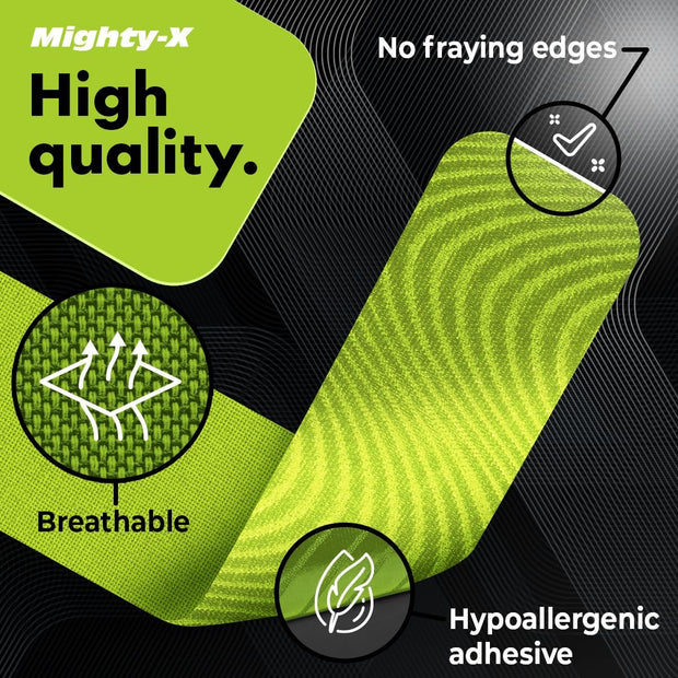 Waterproof Kinesiology Tape - 3 Rolls - Knee Support & Muscle Pain Relief - 16.4 ft Uncut Sports Kinetic Tape for Joint Stability - 50 Instructional Videos