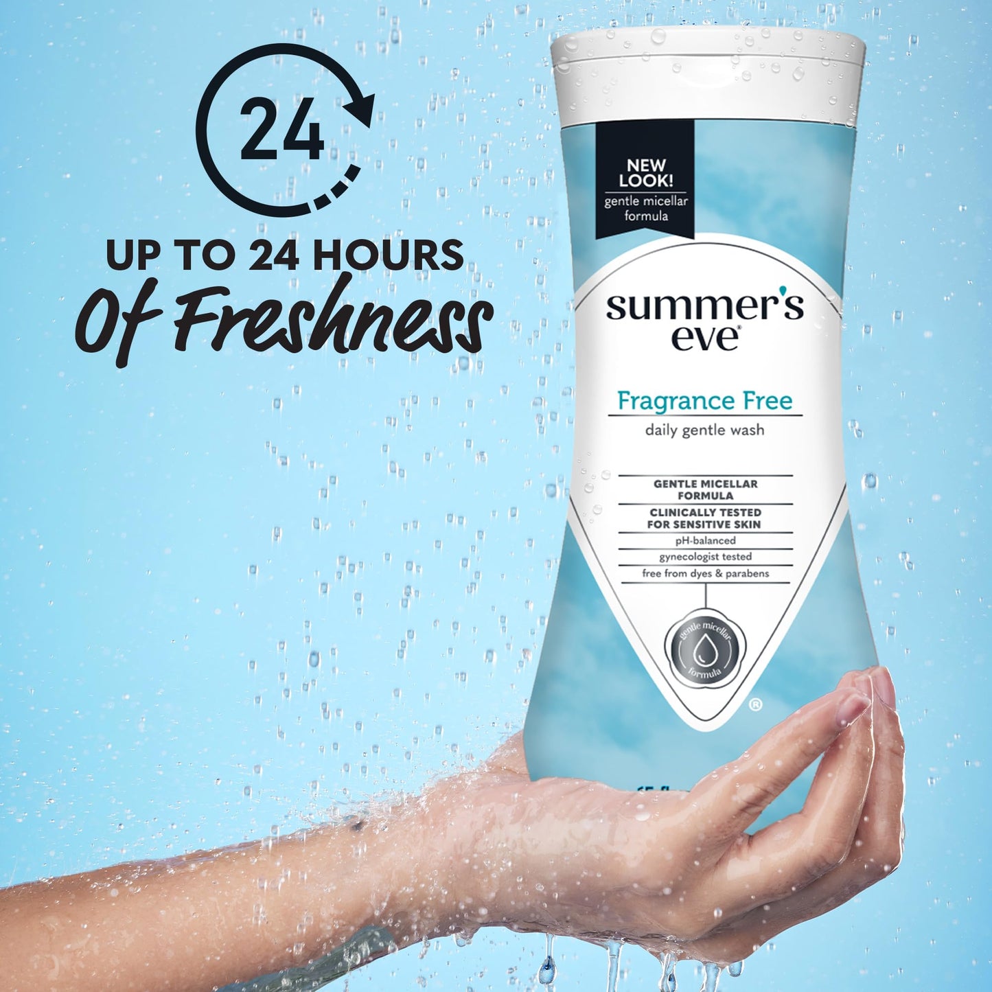 Summer's Eve, Ultimate Odor Control, Feminine Body Wash with Boric Acid, Removes Odor, Feminine Wash with pH Balance, 15 Fl Oz