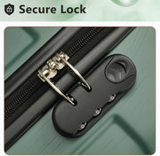 Merax Luggage Sets 3-Piece Hardshell with Spinner Wheels Lightweight Suitcase with Corner Guards (Green, 20/24/28)