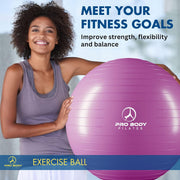ProBody Pilates Exercise Ball - Multiple Sizes Gym Grade Balance Ball for Fitness, Yoga, Workout, Pregnancy & Physical Therapy