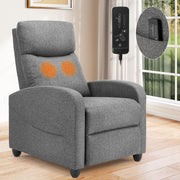 Recliner Chair for Living Room, Leather Home Theater Seating with Lumbar Support with Adjustable Backrest and Footrest, Modern Living Room Furniture with Padded Seat Backrest, Black