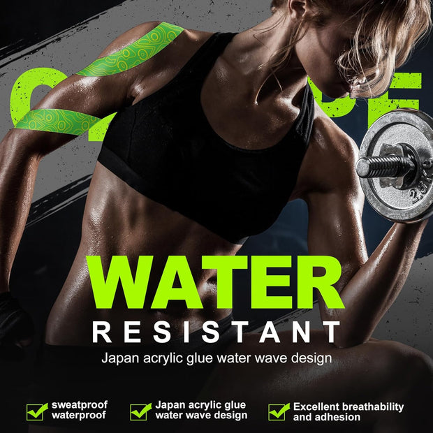 OK TAPE PRO Kinesiology Tape Uncut Roll, Elastic Physical Therapy Athletic Tape for Pain Relief, Muscle Support, Kinetic Tape, Water Resistant, 2in X 16.4ft -Black Gray