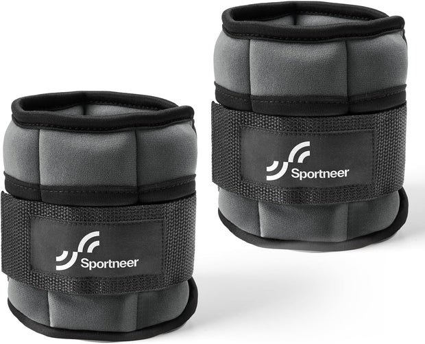 Sportneer Adjustable Ankle Weights for Women and Men 7 lbs/Pair Adjustable Leg Weights with Secure Straps, Strength Training Weighted for Yoga, Walking, Running, Aerobics, Gym, Physical Therapy