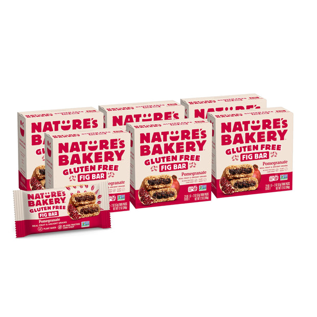 Nature’s Bakery Gluten Free Fig Bars, Raspberry, Real Fruit, Vegan, Non-GMO, Snack bar, 6 boxes with 6 twin packs (36 twin packs)