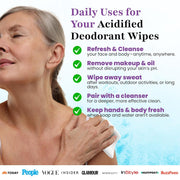 Zero Trace Travel Deodorant Wipes - 60 Count- 24 Hour Odor Control - Aluminum Free Hypoallergenic Deodorant For Women and Men - Individually Wrapped Underarm & Body Wipes - Uscented Bare Fresh