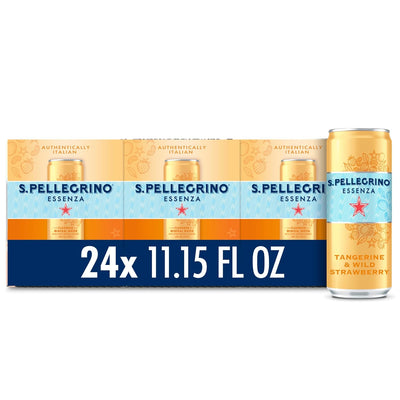 S.Pellegrino Essenza Tangerine Wild Strawberry Flavored Mineral Water with Natural CO2 Added