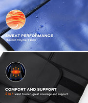 Junlan Sauna Suit for Men 2 in 1 Waist Trainer Sauna Shirt for Men Sweat Band for Stomach