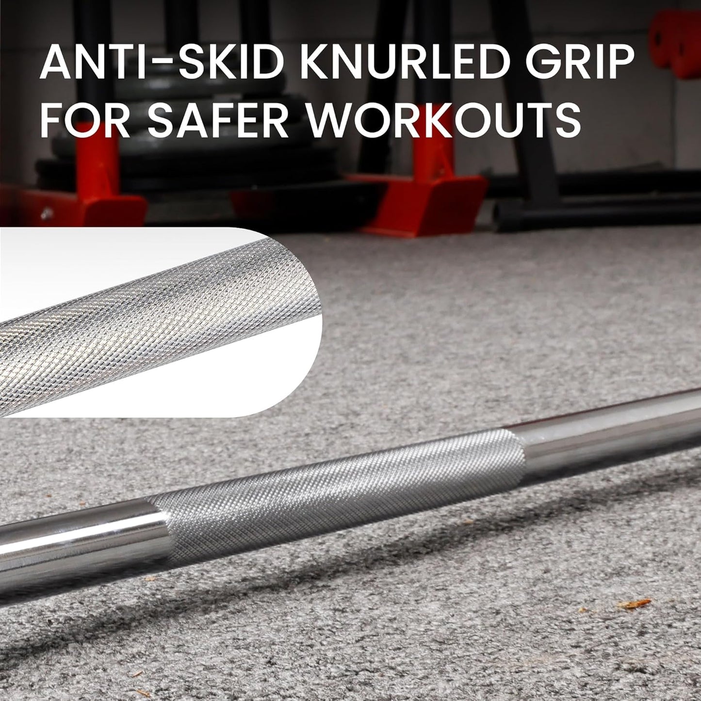 2 Inch Olympic Barbell Bar for Power Lifting & Weightlifting, 700 Pound Capacity, Multiple Sizes