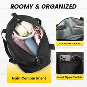 Vorspack Small Gym Bag - 14 Inches Duffle Bag for Travel Lightweight Duffel Bag for Men Women Personal Item Bag Weekender Bag for Travel Sports Gym - Black