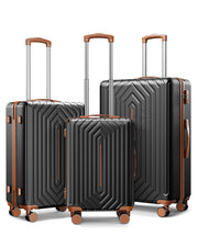 Luggage Sets 3 Piece, Carry On and Checked Hardside Lightweight Suitcase with Spinner Wheels and TSA Lock (20/24/28 inch), Purple