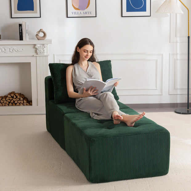 MAXYOYO Modular Sectional Sofa Couch, L Shaped Modern Cloud Couch with 1 Ottoman, Sofa in A Box, Tufted 4-Seat Boneless Sleeper Chair for Living Room, No Assembly Required, Orange