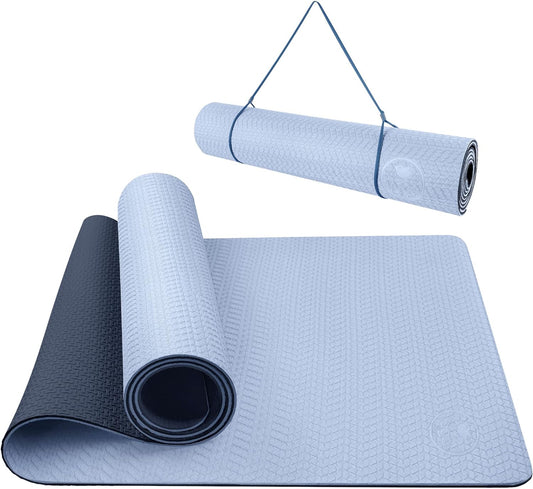 IUGA Yoga Mat Non Slip Anti-tear Pilates Mat Eco Friendly Hot Yoga Mats Thick for Workout & Exercise(72"x 24"x 6mm)