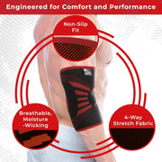 Nordic Lifting Elbow Compression Sleeves (1 Pair) – Support for Pain Relief, Tendonitis, Golfer’s & Tennis Elbow Recovery