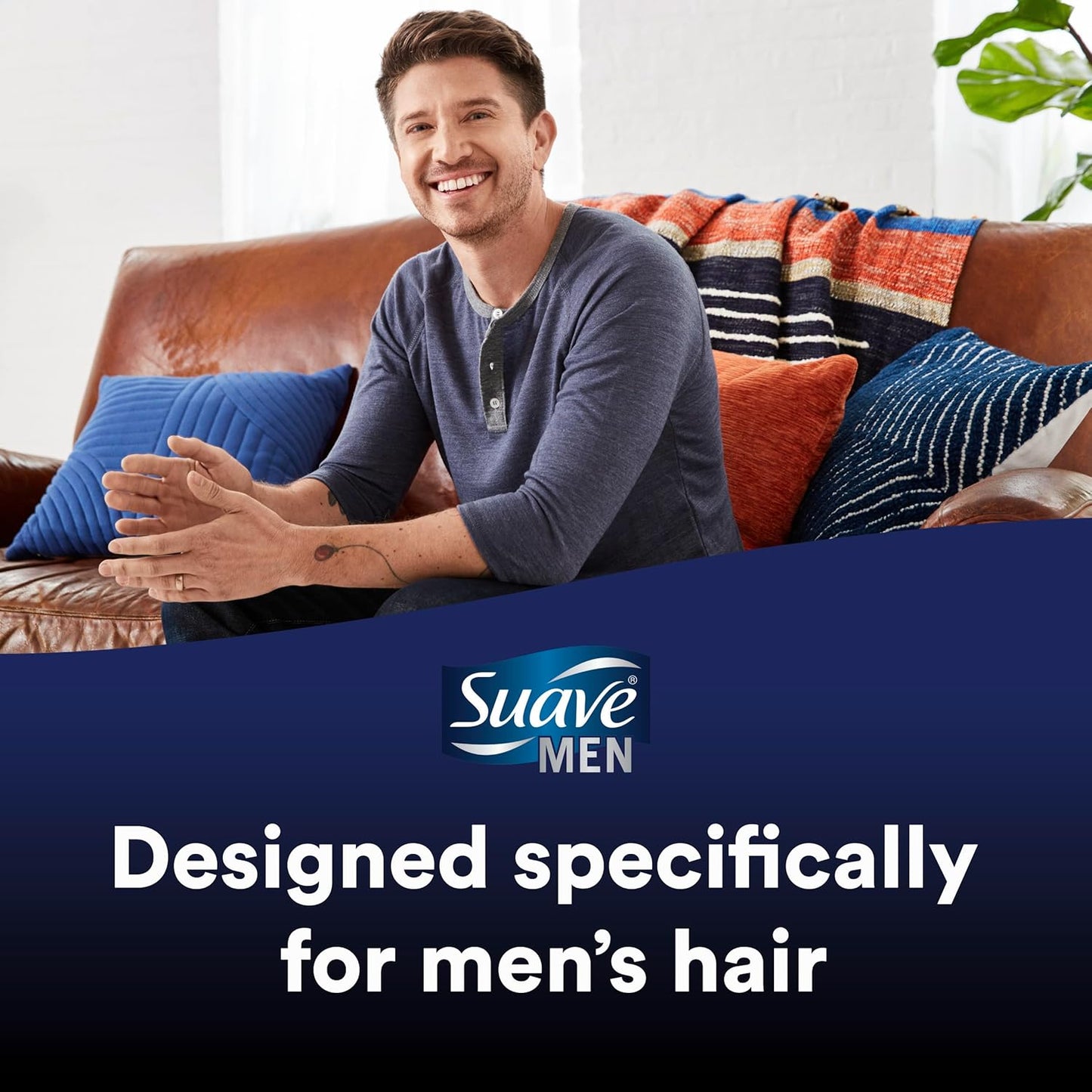 Suave Men Shampoo and Conditioner 2 in 1 Ocean Charge Refreshing, Cleanse and Conditions Hair, 40 oz Pack of 3
