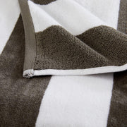 100% Cotton Velour Cabana Stripe Beach Towel Set 30" x 60" - Ultra Soft, Plush, & Highly Absorbent Towels for Pool, Beach, & Swimming. Marina Collection (4-Pack, Charcoal)
