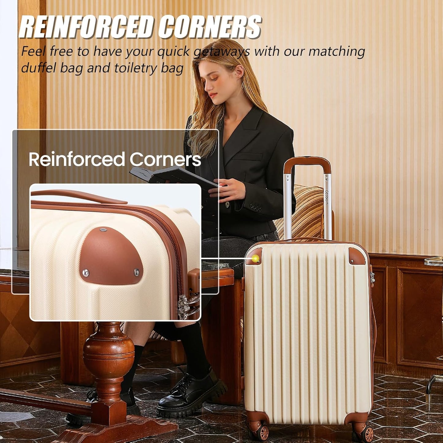 Luggage Sets 5 Piece Suitcases with Wheels, Suitcase Set ABS Hard Case Luggage with TSA Lock Spinner Wheels Durable Travel Luggage